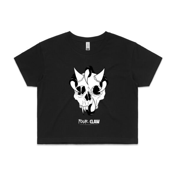 Four Clawed Skull Women's Crop Tee Thumbnail